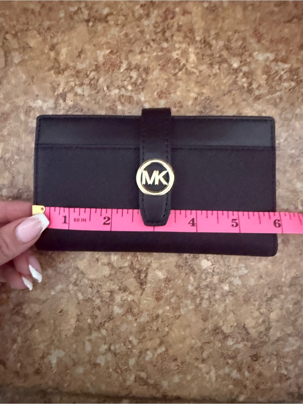 Michael Kors Black Wallet with Gold MK Logo EUC - Picture 11 of 12